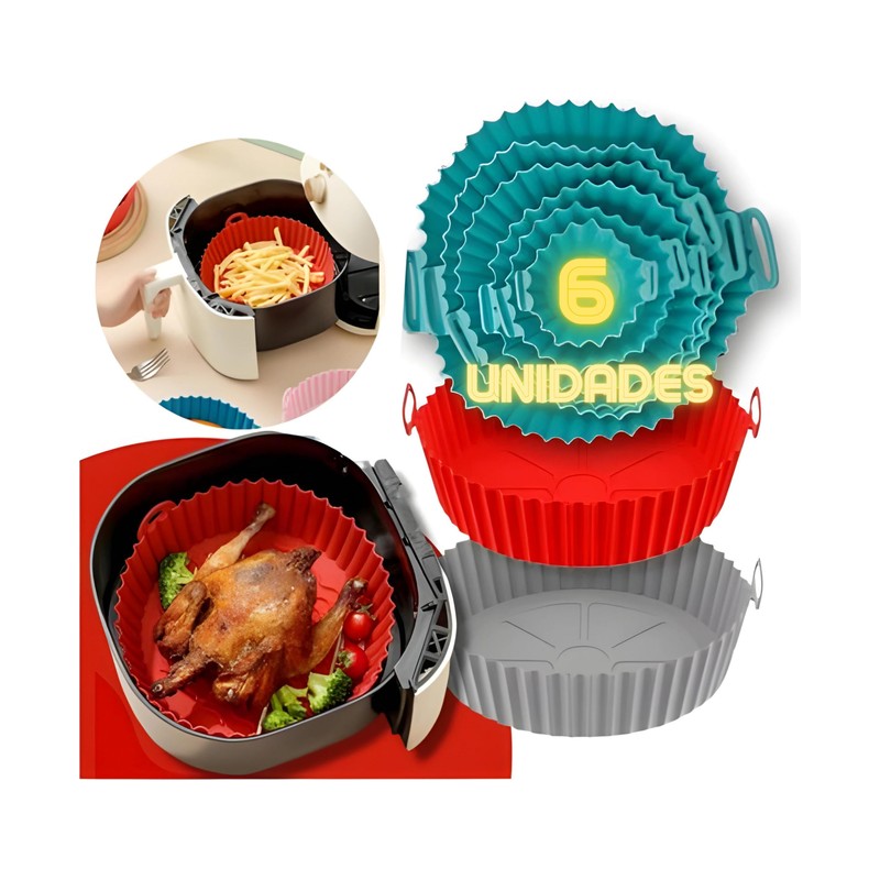 Kit Com 6 Formas De Silicone Kit Forma De Air Fryer